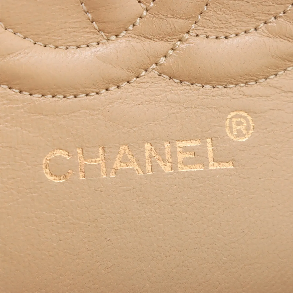 Matelassé 25 Lambskin Double Flap Double Chain Bag, Beige, Gold Hardware, Series 1, A01112 — view 12