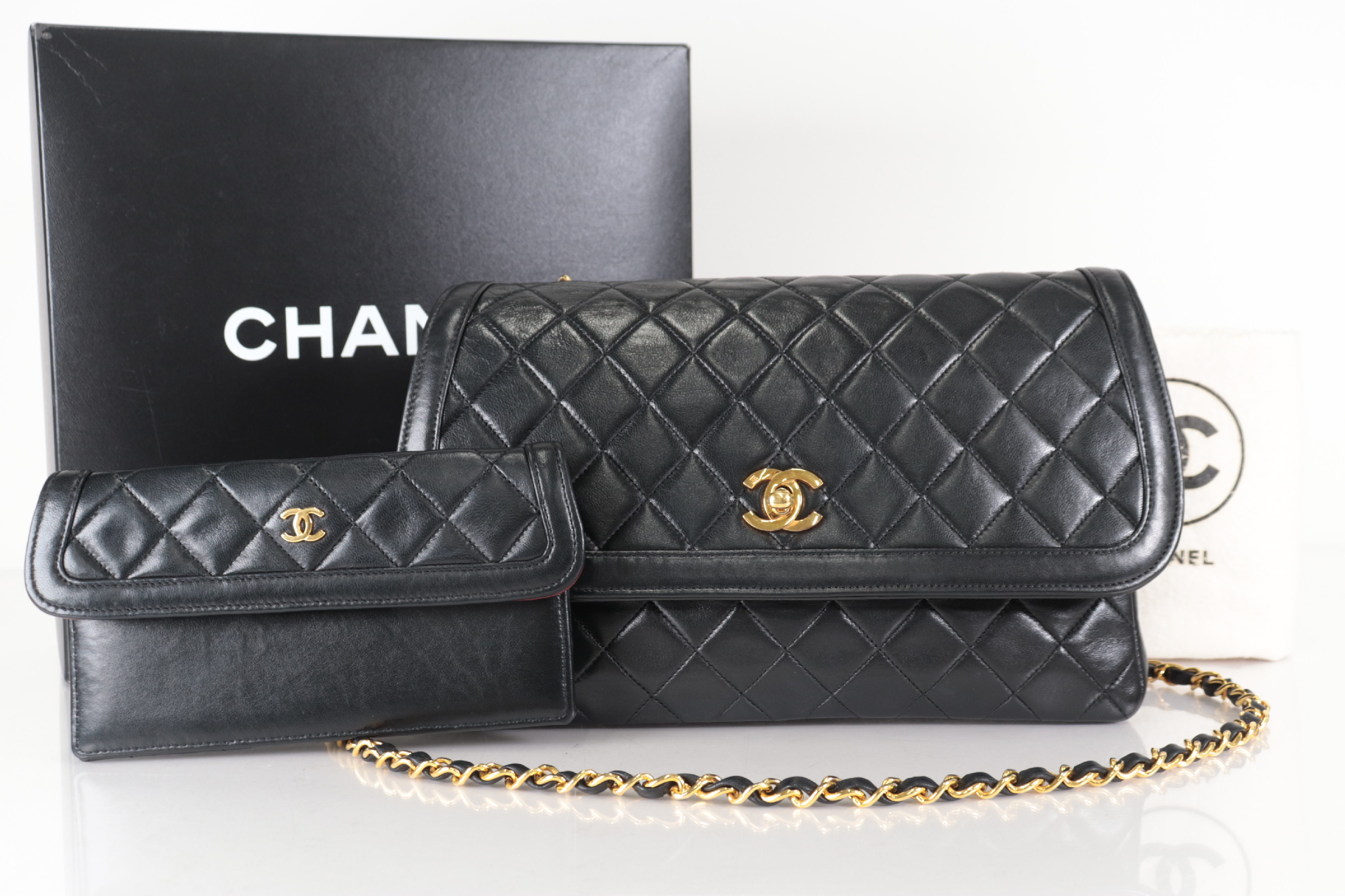 Turnlock Lambskin Chain Shoulder Bag with Inner Pouch (Serial Number 1)