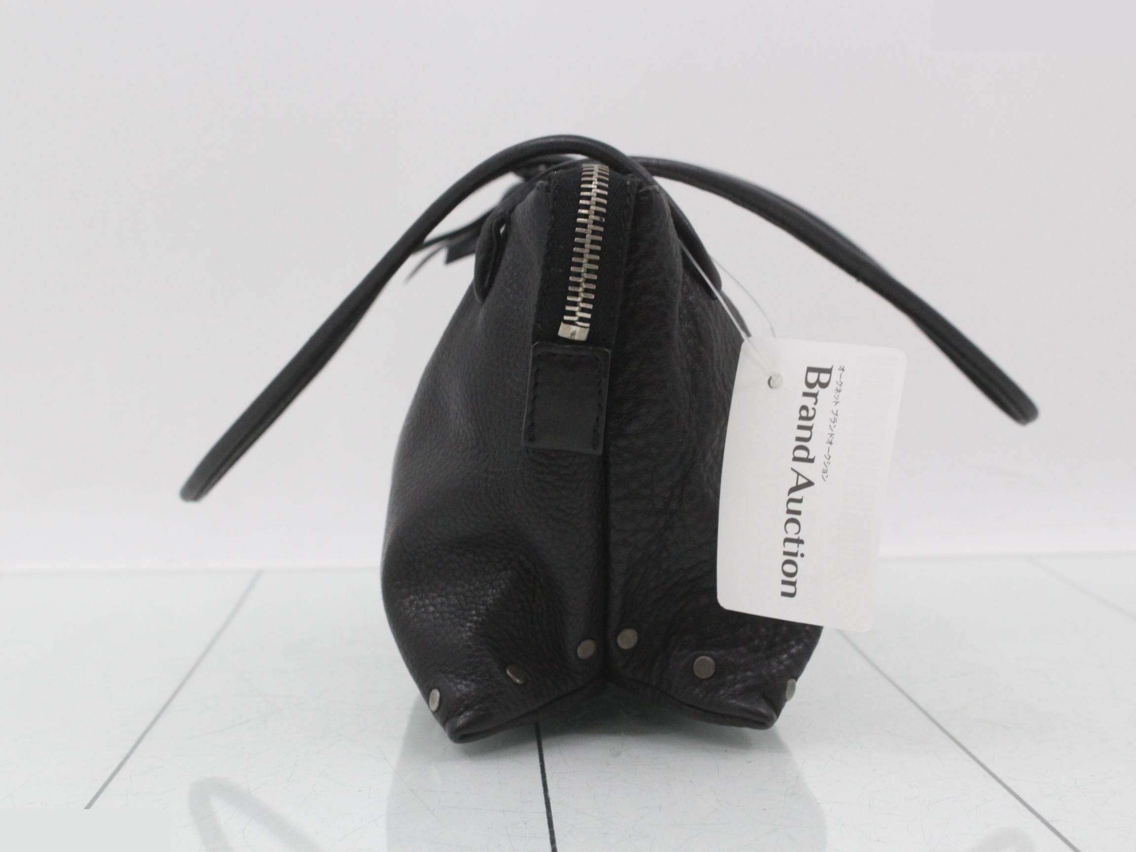Shoulder bag, studded, leather, black — view 3
