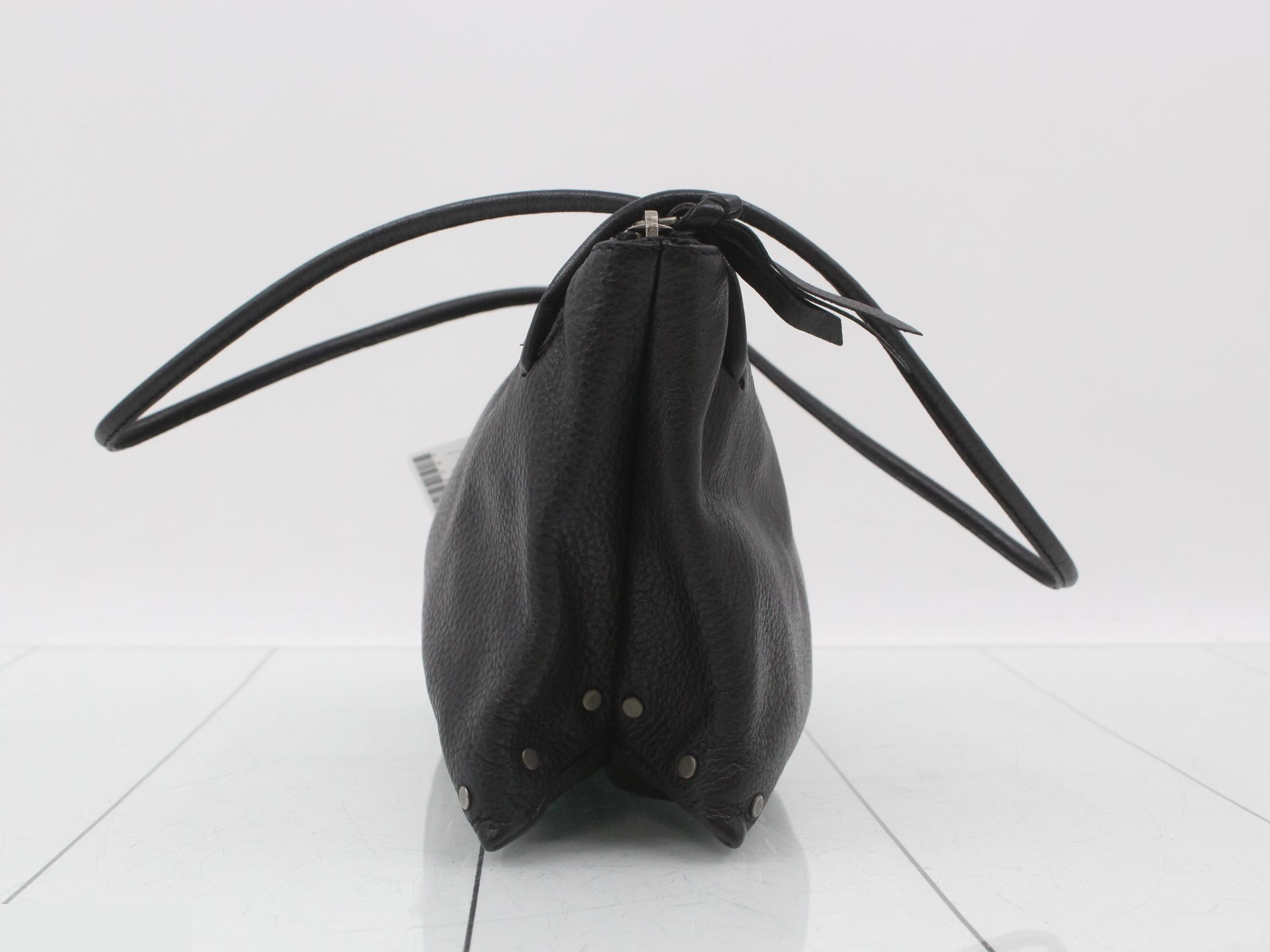Shoulder bag, studded, leather, black — view 4