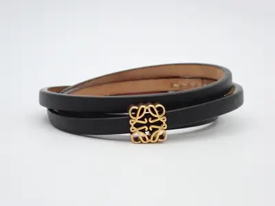 Anagram Leather Bangle, Wrist circumference approximately 19cm