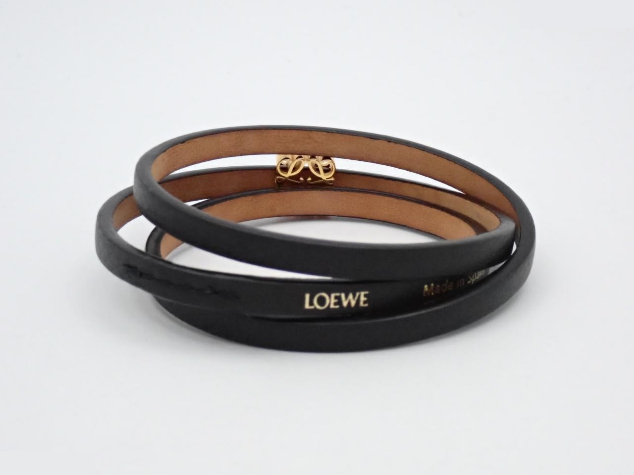 Anagram Leather Bangle, Wrist circumference approximately 19cm — view 2