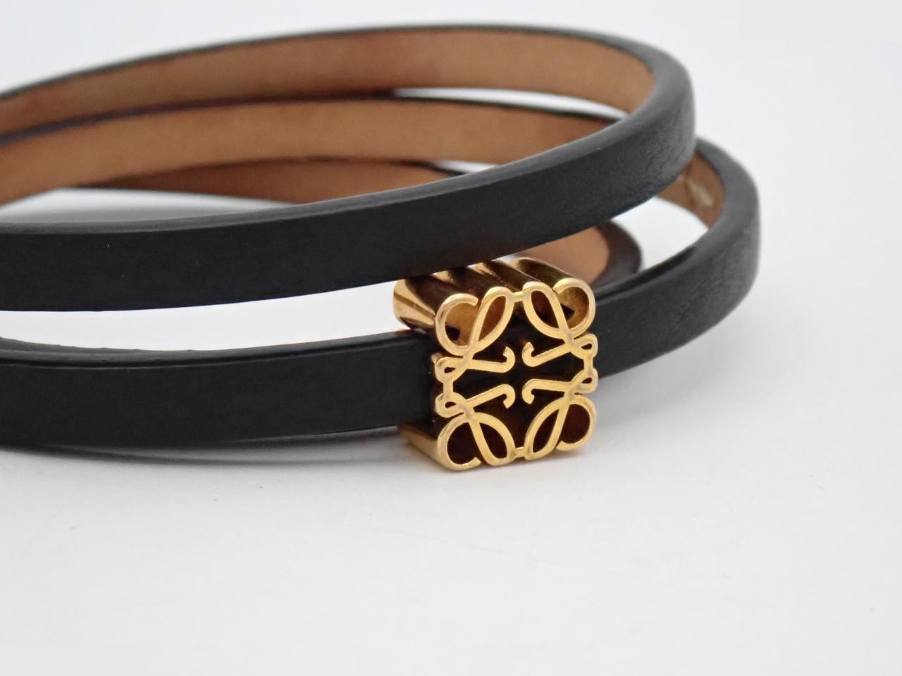 Anagram Leather Bangle, Wrist circumference approximately 19cm — view 3