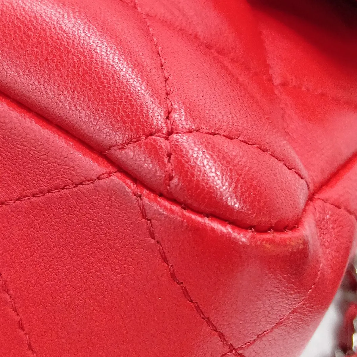 [Individually packaged] Chanel Matelassé 25 Lambskin Double Flap Double Chain Bag, Red, Silver Hardware, 22498507, Serial Number 22, A01112 — view 15