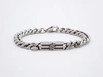 BB Silver Bracelet, Wrist size approximately 16.5 cm