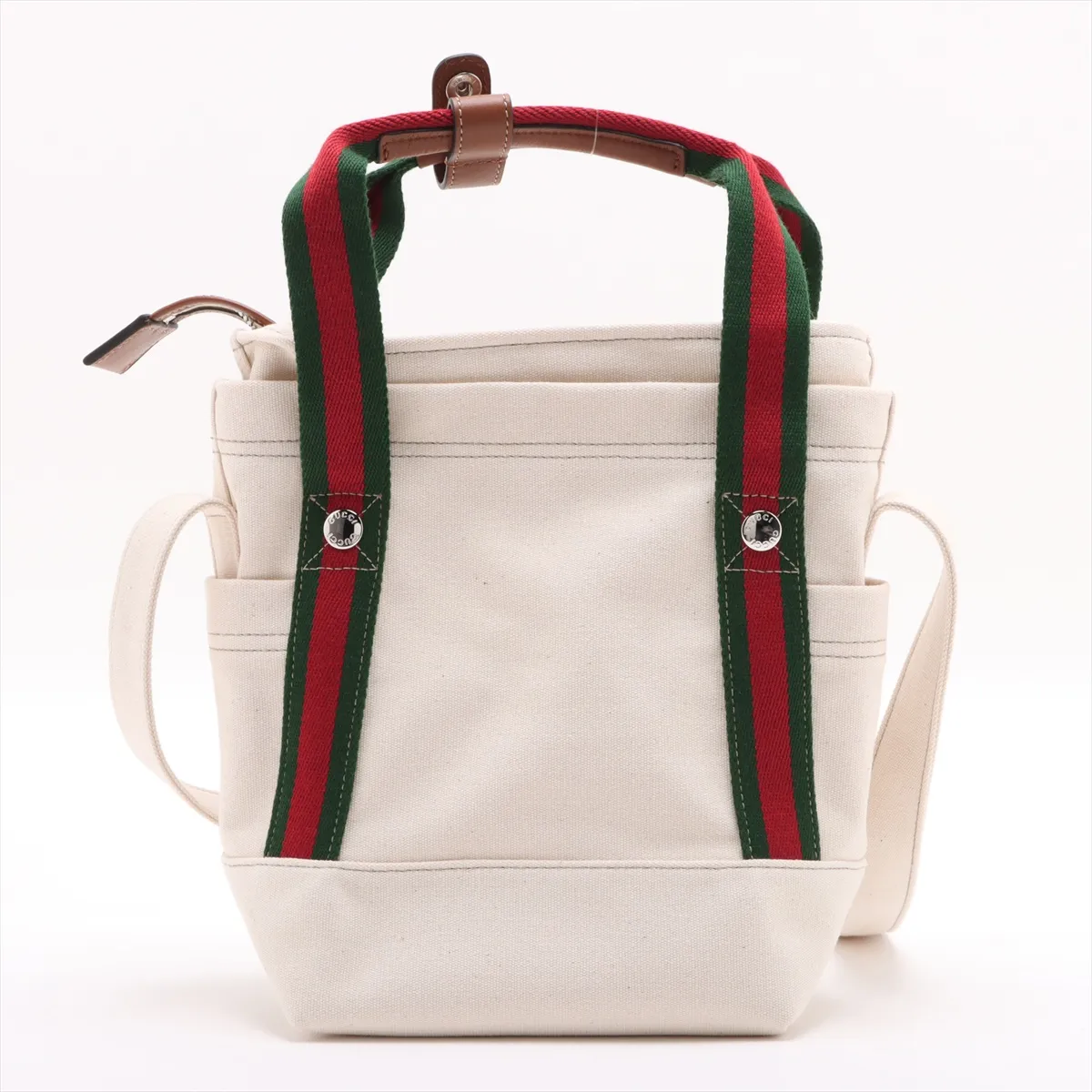 canvas x leather 2WAY handbag beige — view 2
