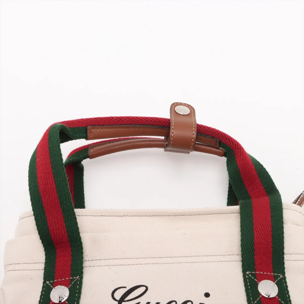 canvas x leather 2WAY handbag beige — view 6