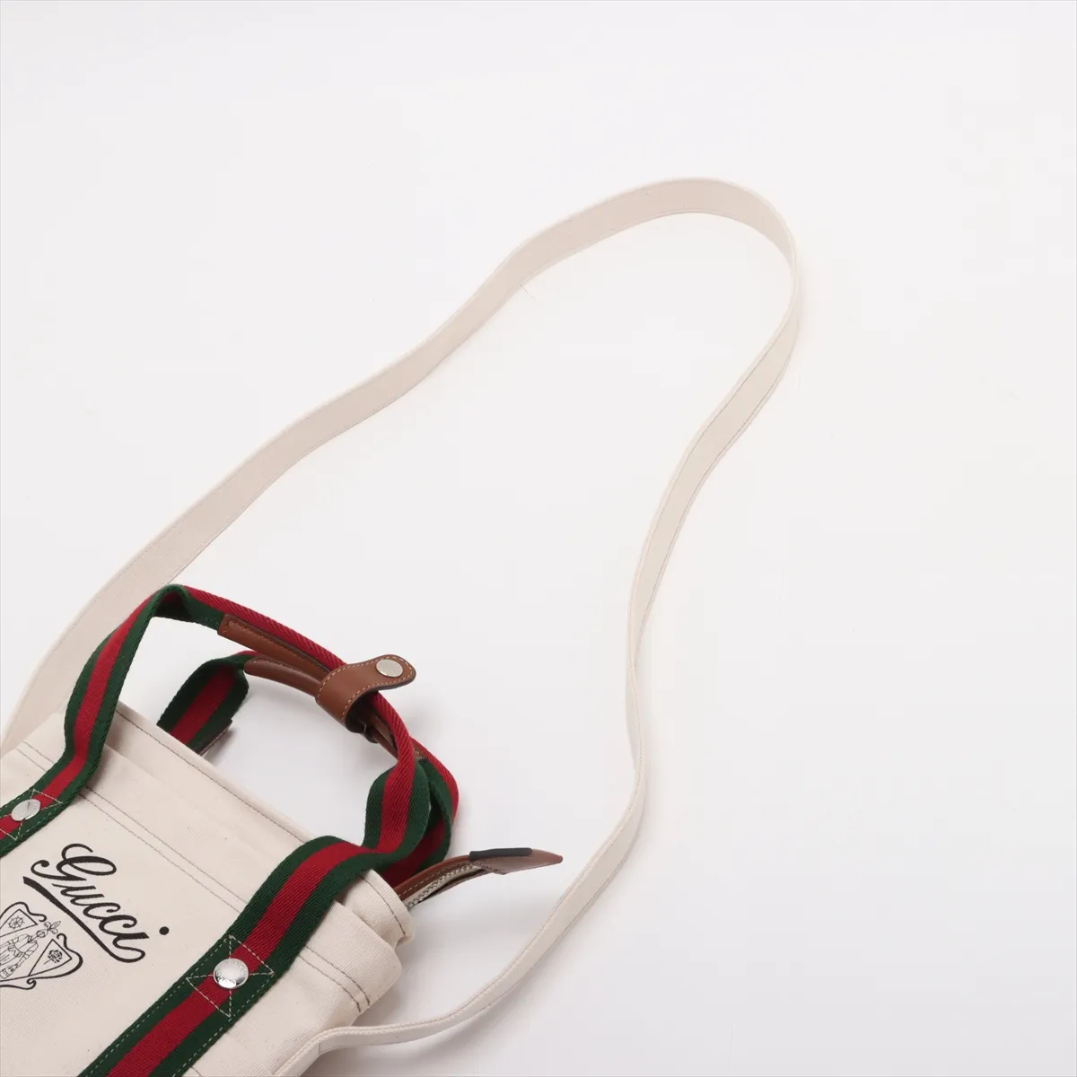 canvas x leather 2WAY handbag beige — view 7