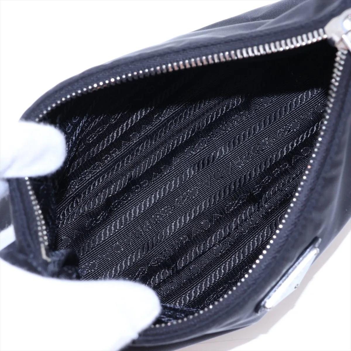 Tessuto Re-Edition Nylon 2-Way Shoulder Bag, Black, with — view 6