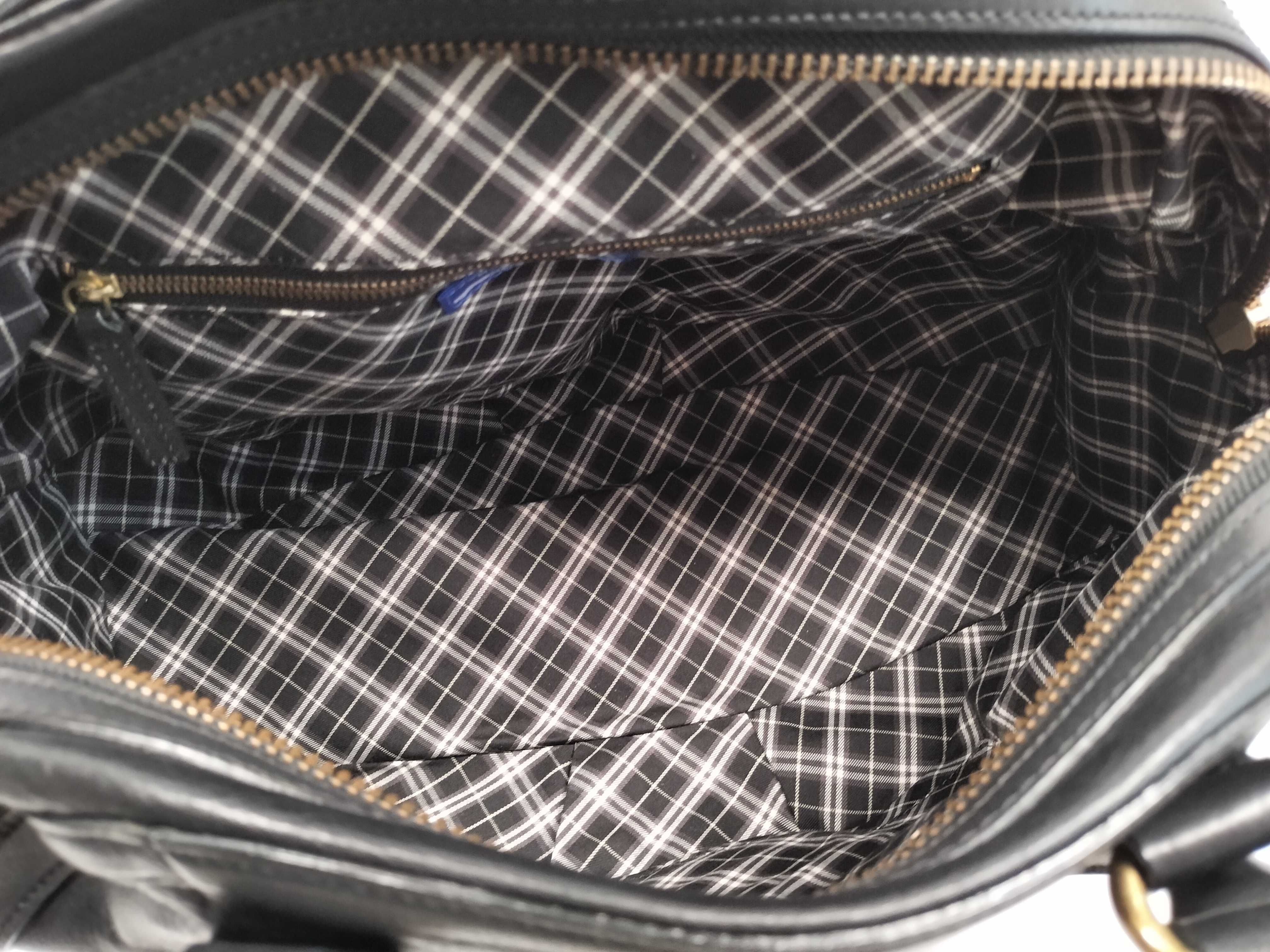 Blue Label BLUE All-Leather Mini Boston Bag, Black, with Padlock and Key. — view 11