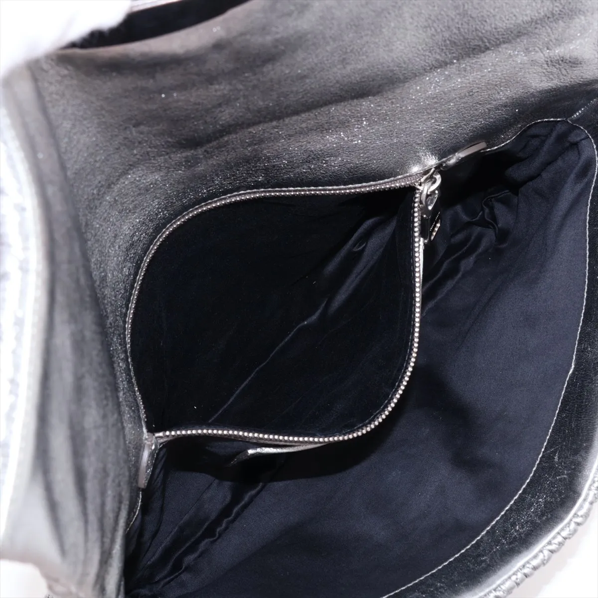 Matelassé Leather 2-Way Shoulder Bag, Black — view 7