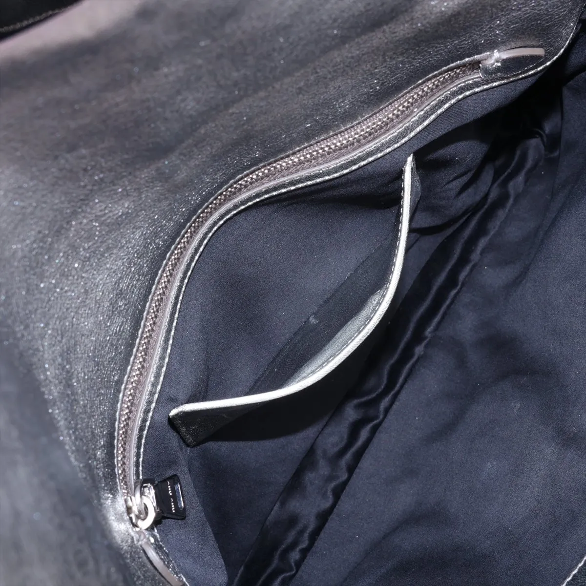 Matelassé Leather 2-Way Shoulder Bag, Black — view 8