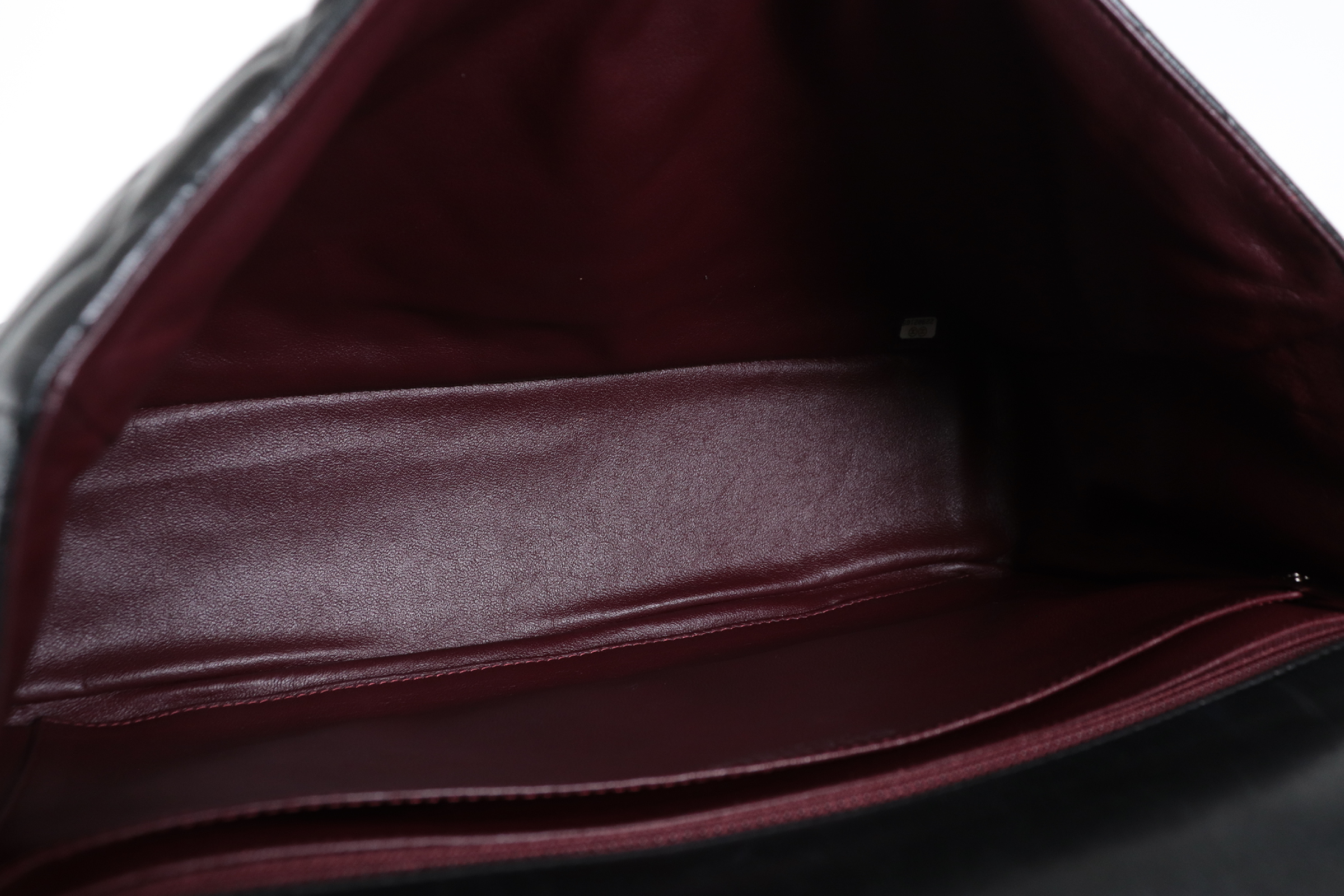 Large Mat Lambskin Chain Shoulder Bag with Silver Hardware, Serial Number 22 Series — view 9