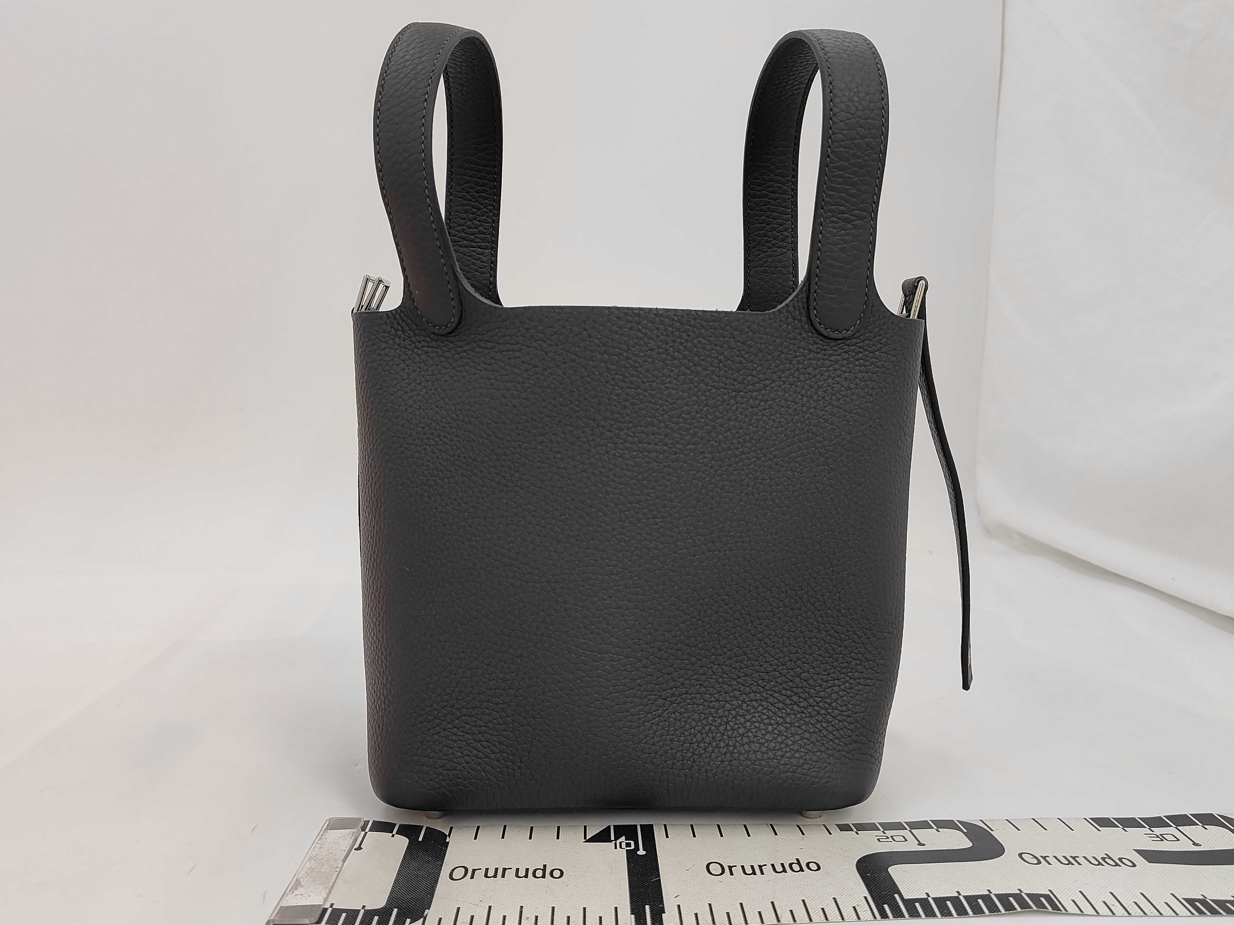 Picotin Lock PM Caban Taurillon Leather Handbag with Silver Hardware (K Stamp) — view 2