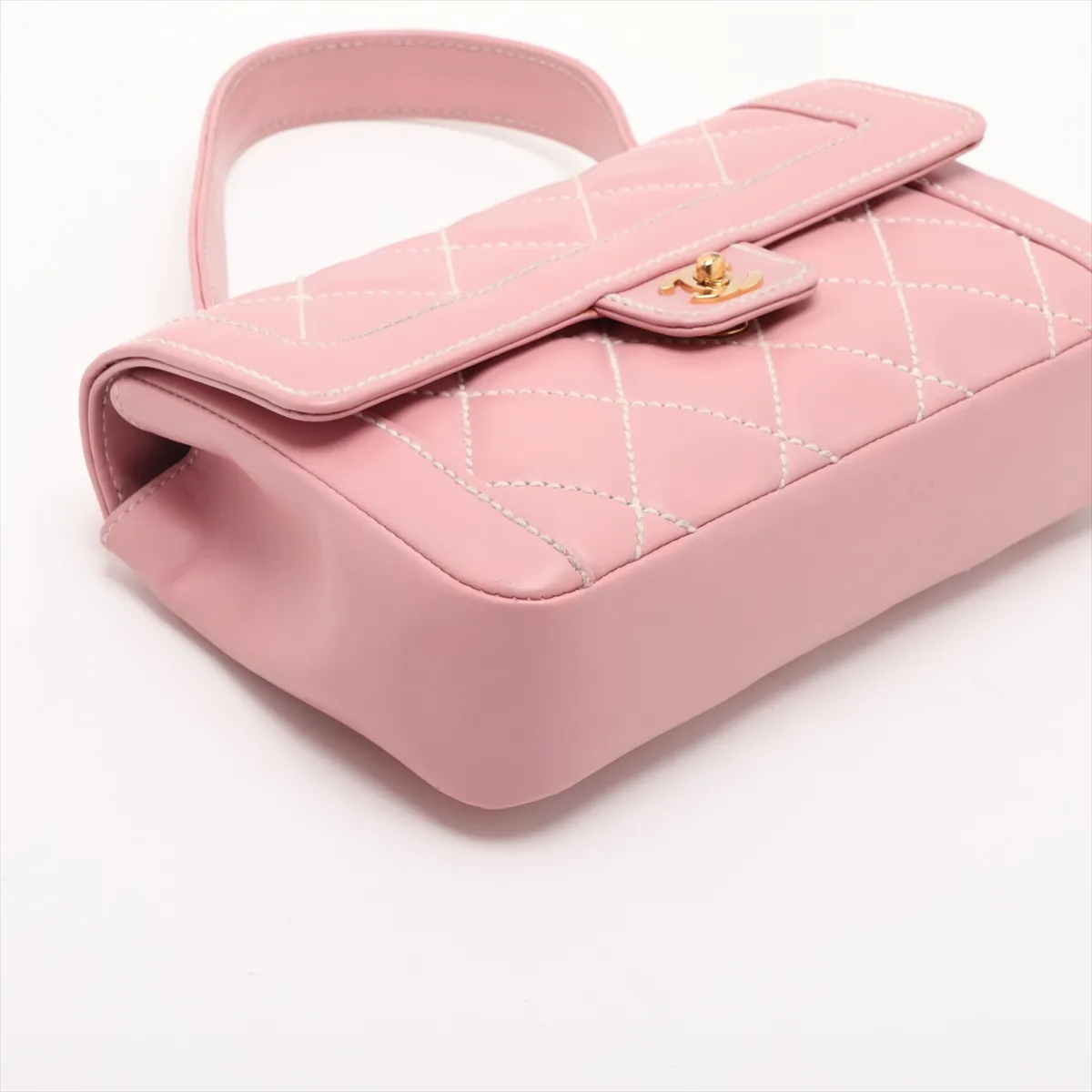 Wild Stitch Leather Shoulder Bag, Pink with Gold Hardware, 9993852, Series 9 — view 4