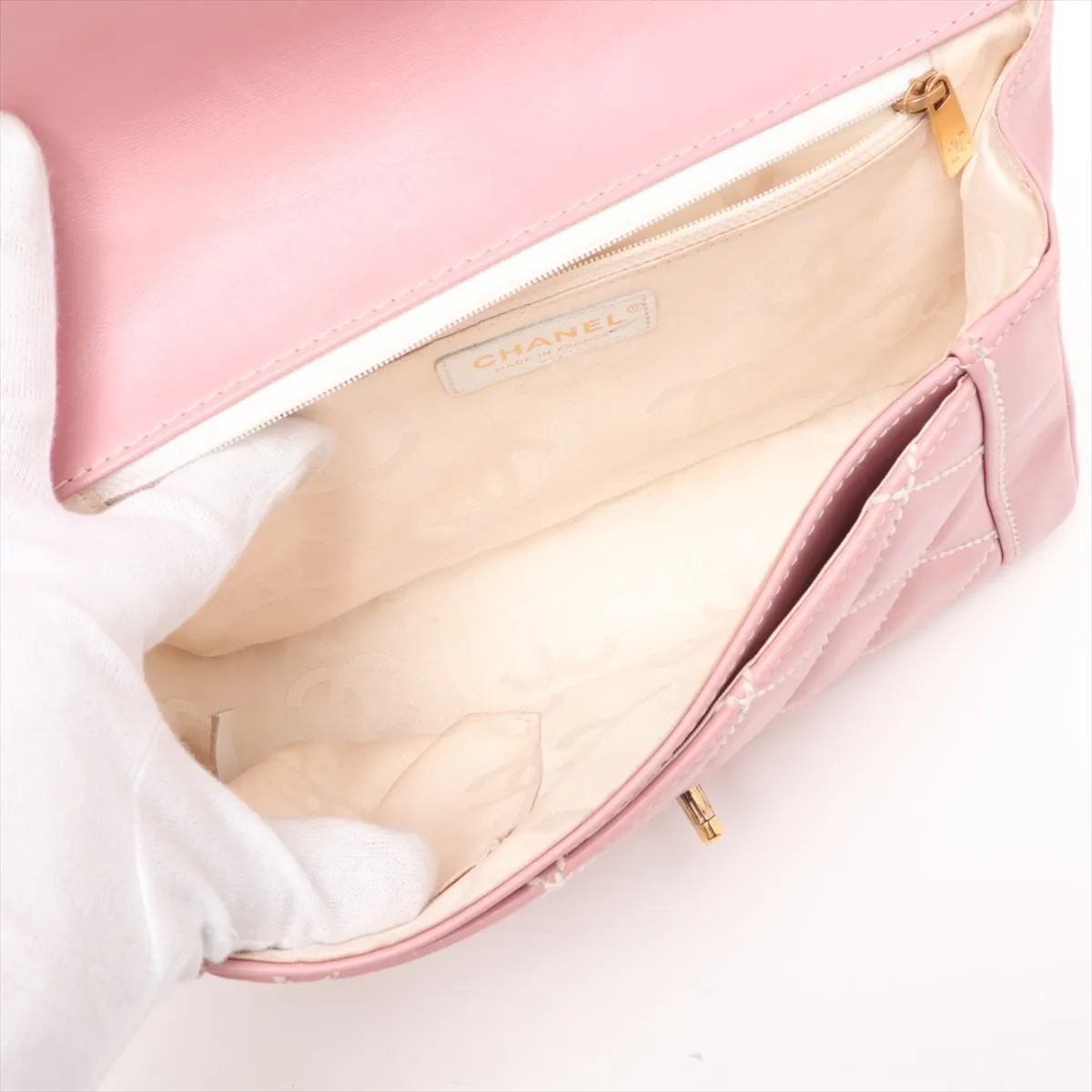 Wild Stitch Leather Shoulder Bag, Pink with Gold Hardware, 9993852, Series 9 — view 8