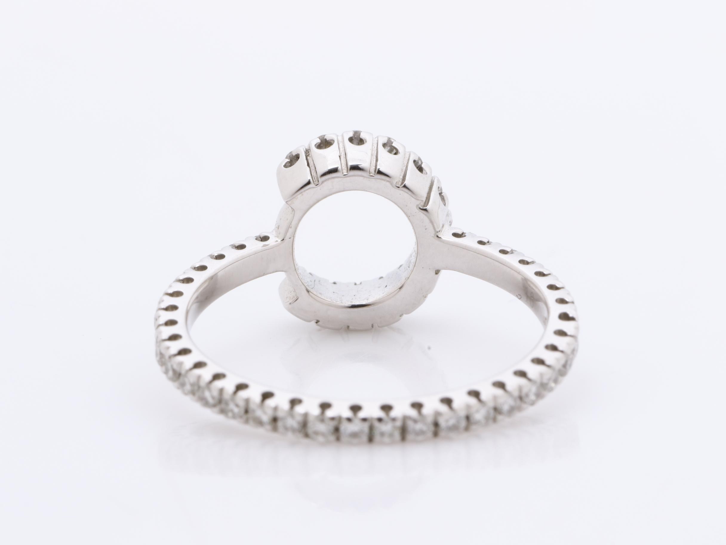 Alphabet "C" Silver Ring with Diamond, 750WG, 2.5g, Size #10 — view 4