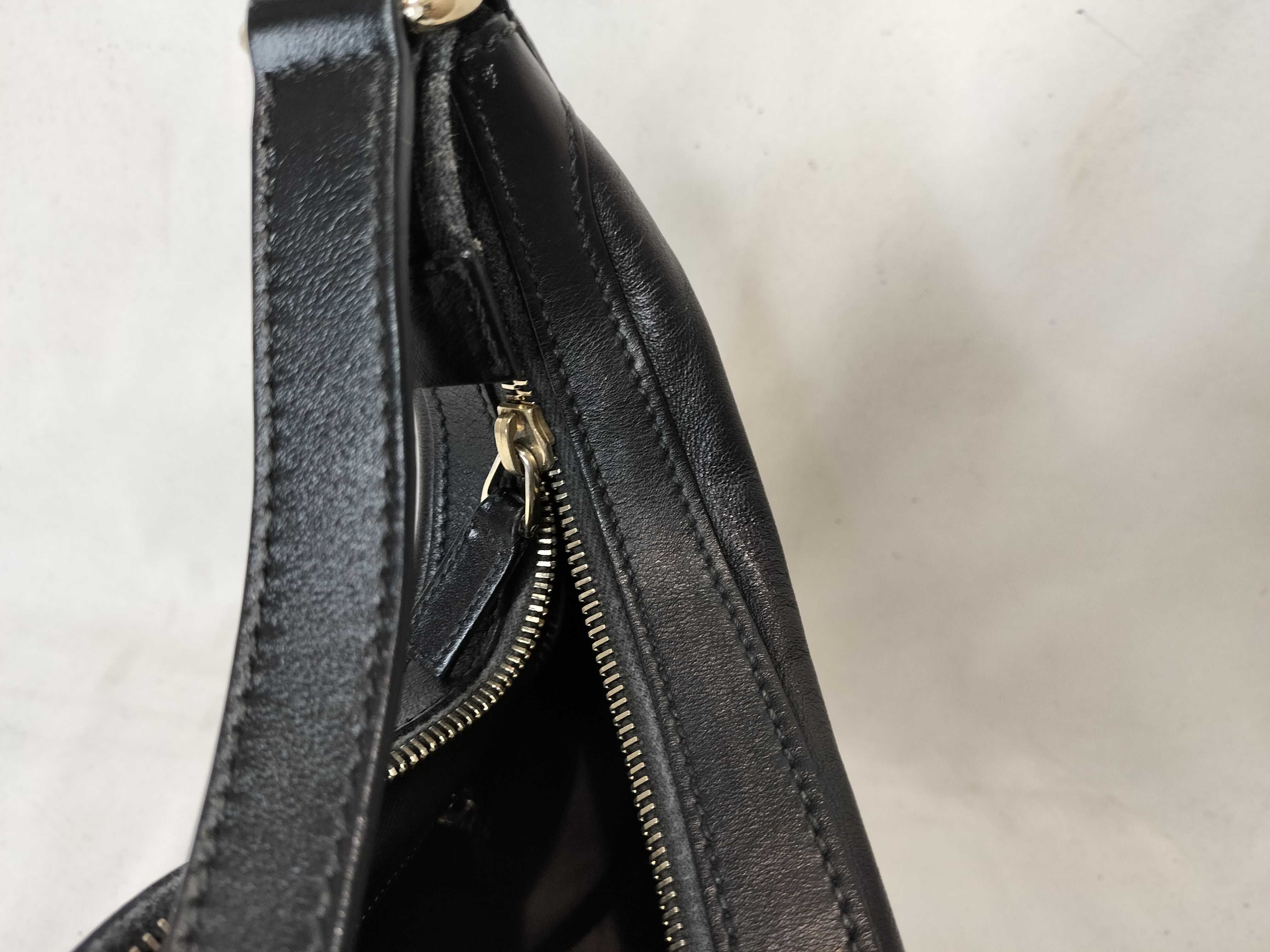 Black Smooth Leather Hobo Shoulder Bag (Handbag) — view 13