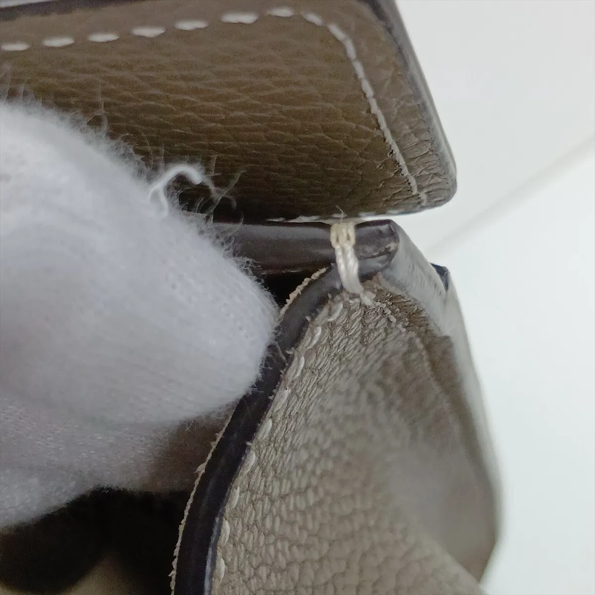 Luggage Micro Shopper Leather Handbag, Greige — view 13