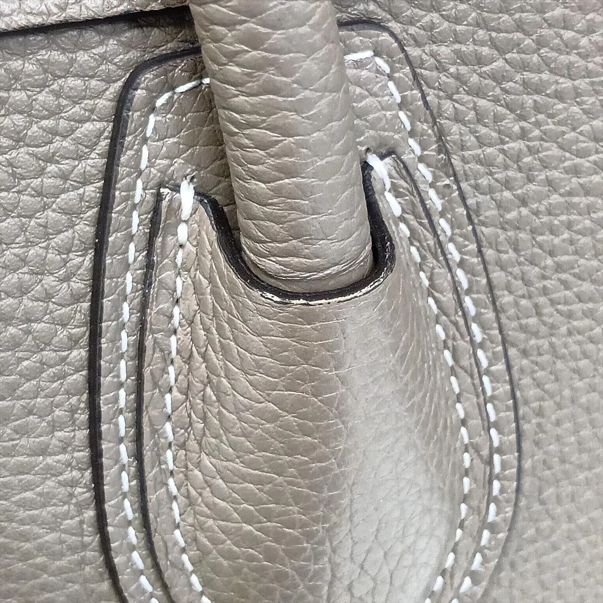 Luggage Micro Shopper Leather Handbag, Greige — view 15