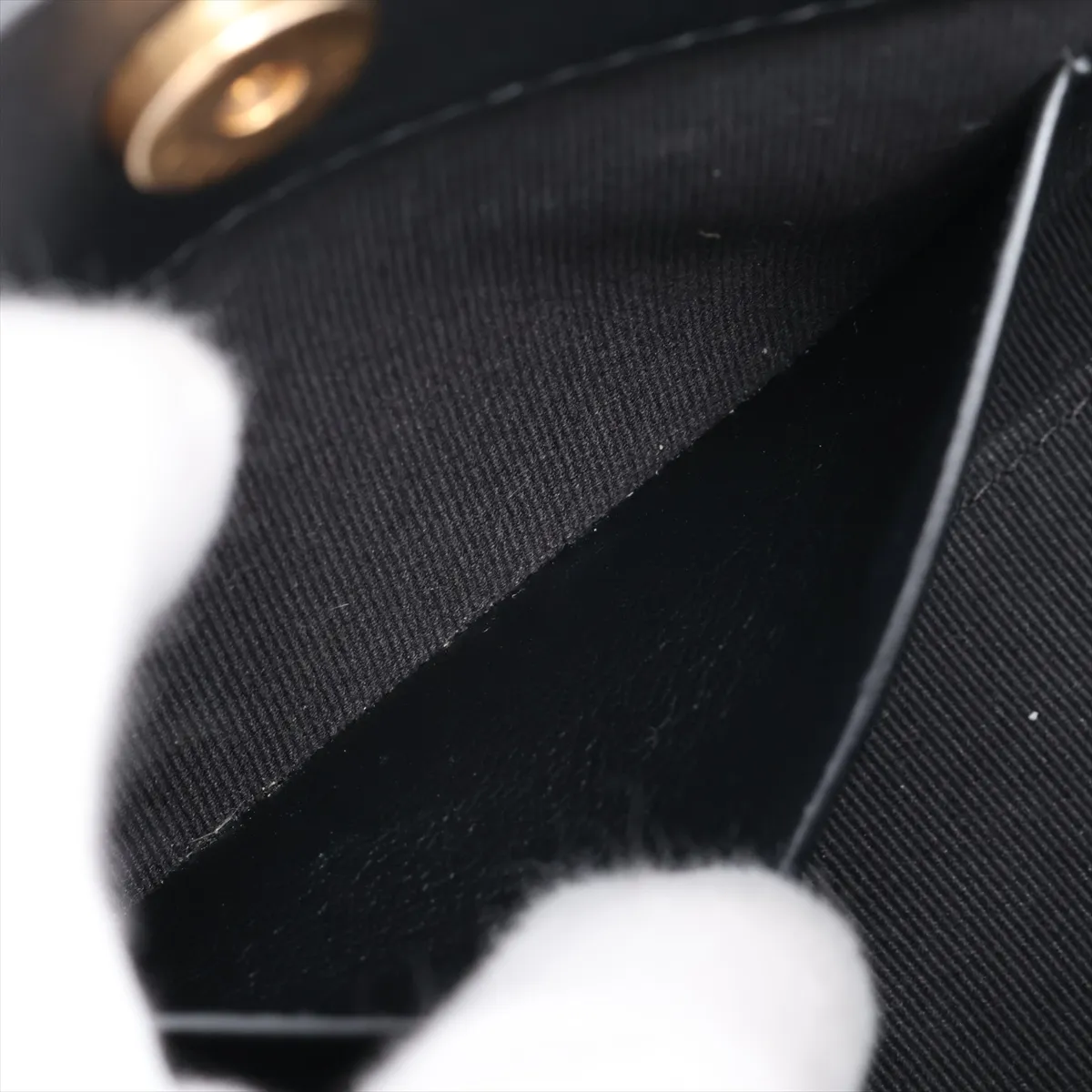 Matelassé Lambskin Chain Shoulder Bag, Black with Gold Hardware, LL43UK2A, Random Serial Number — view 7