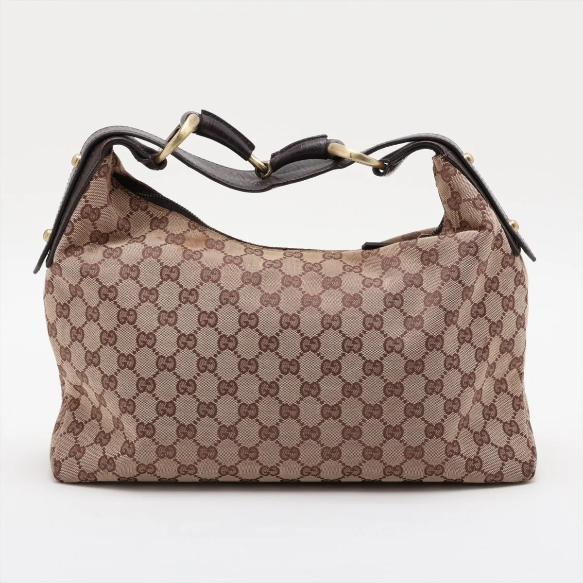 GG Canvas Horsebit 115867 Canvas x Leather Shoulder Bag Beige x Brown — view 2