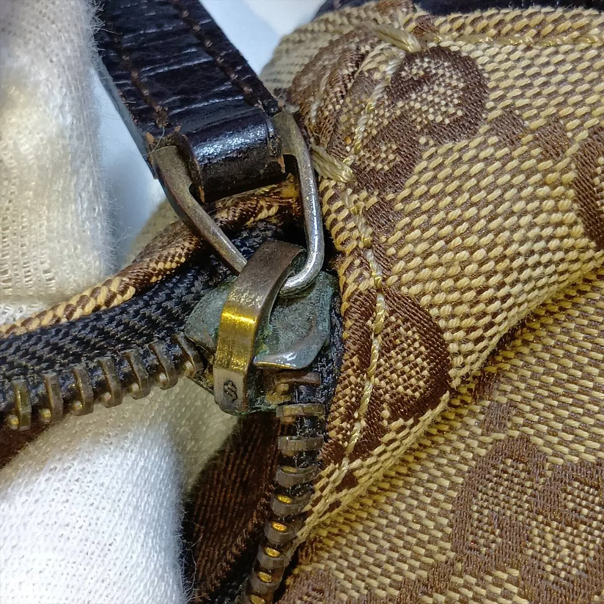 GG Canvas Horsebit 115867 Canvas x Leather Shoulder Bag Beige x Brown — view 13