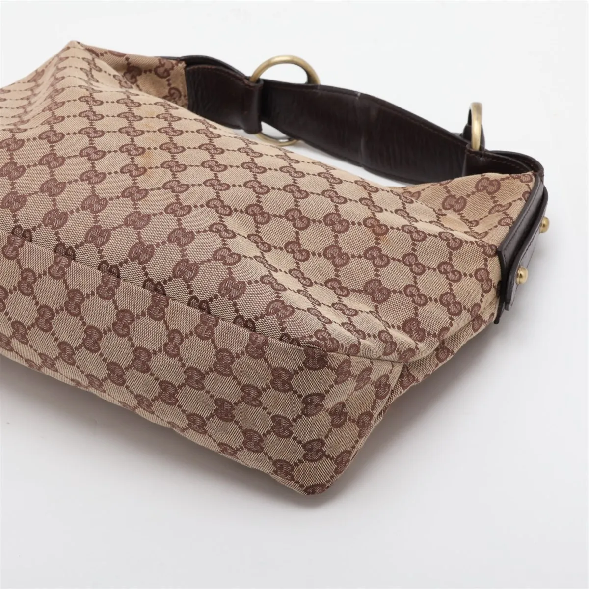 GG Canvas Horsebit 115867 Canvas x Leather Shoulder Bag Beige x Brown — view 3