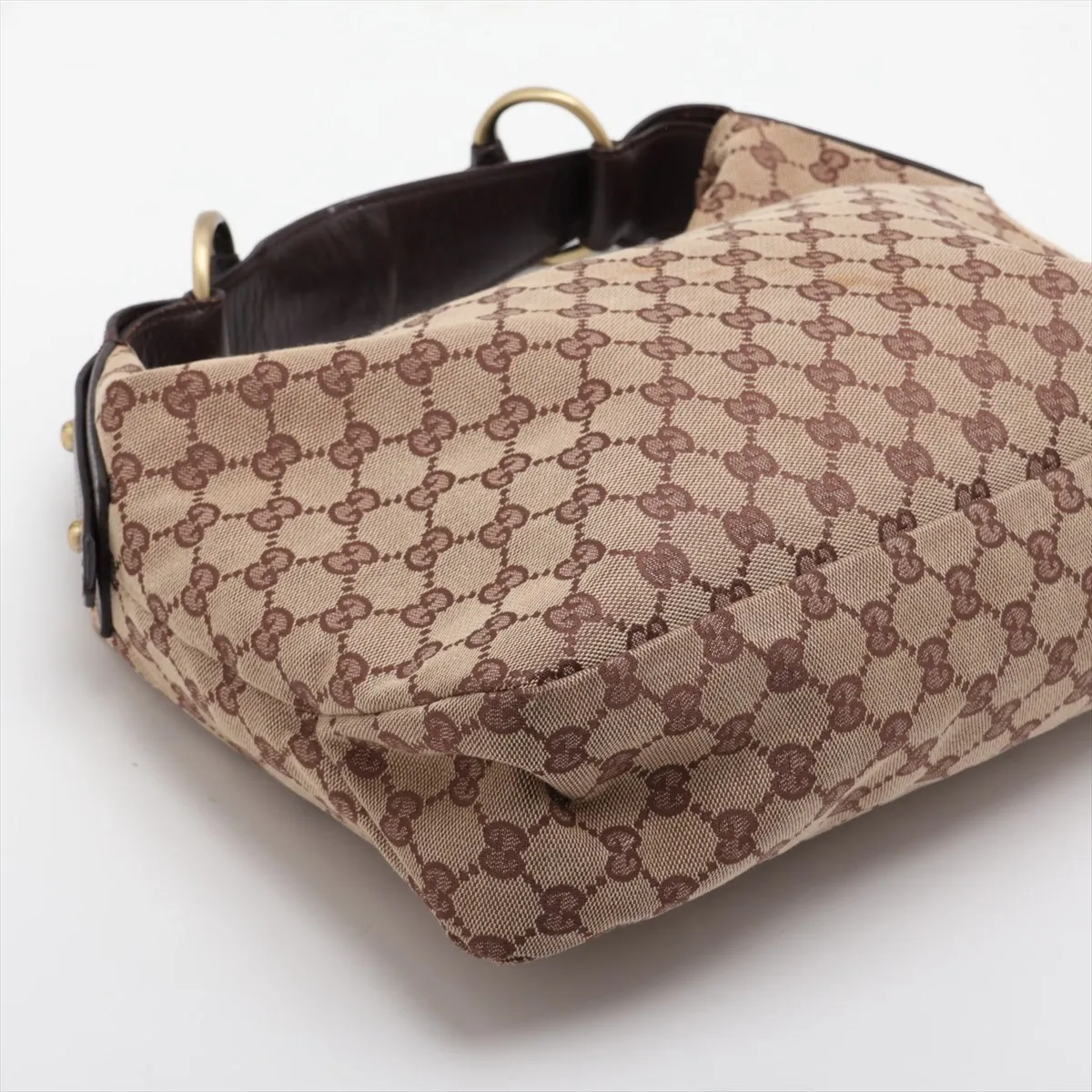 GG Canvas Horsebit 115867 Canvas x Leather Shoulder Bag Beige x Brown — view 4