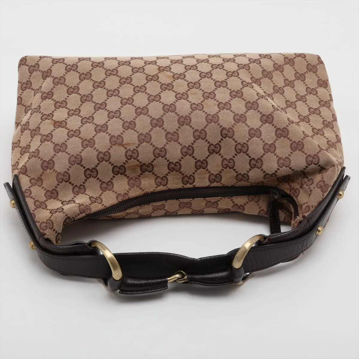 GG Canvas Horsebit 115867 Canvas x Leather Shoulder Bag Beige x Brown — view 5