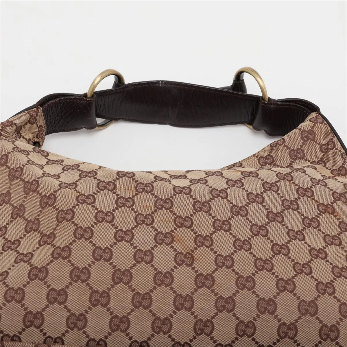 GG Canvas Horsebit 115867 Canvas x Leather Shoulder Bag Beige x Brown — view 6