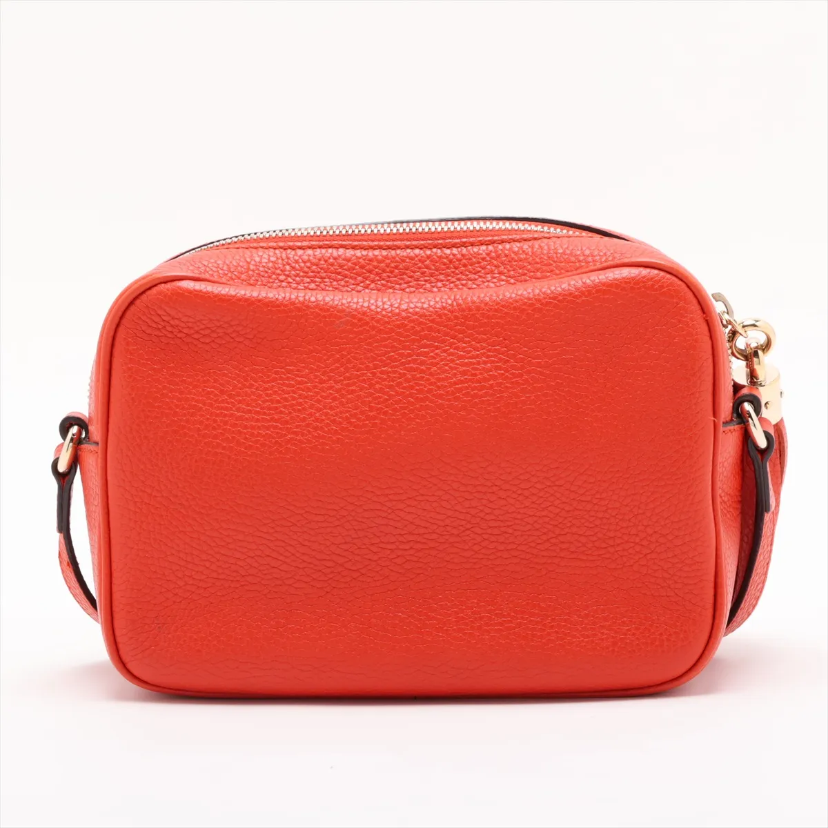 Soho Leather Shoulder Bag, Orange, 308364 — view 2