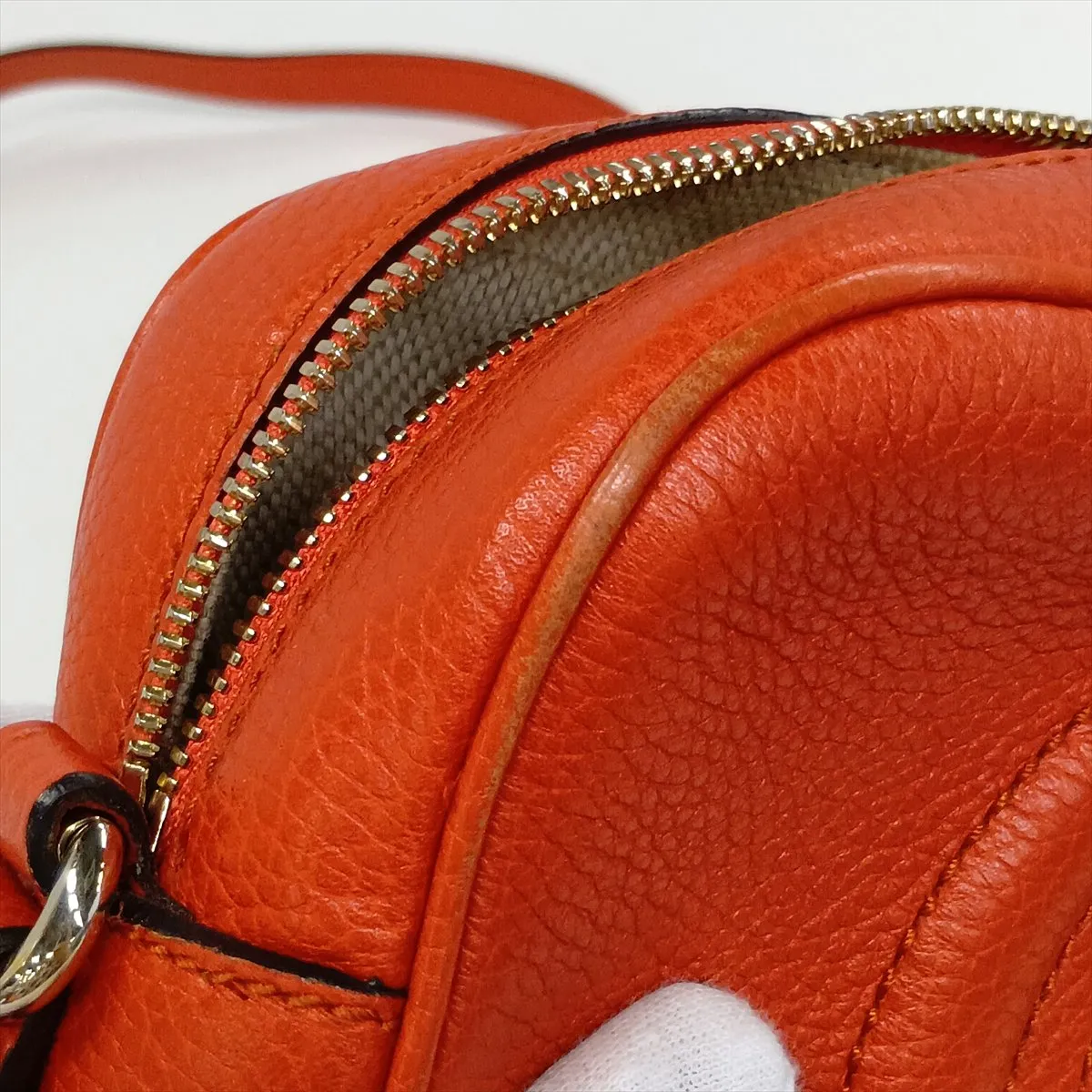 Soho Leather Shoulder Bag, Orange, 308364 — view 14