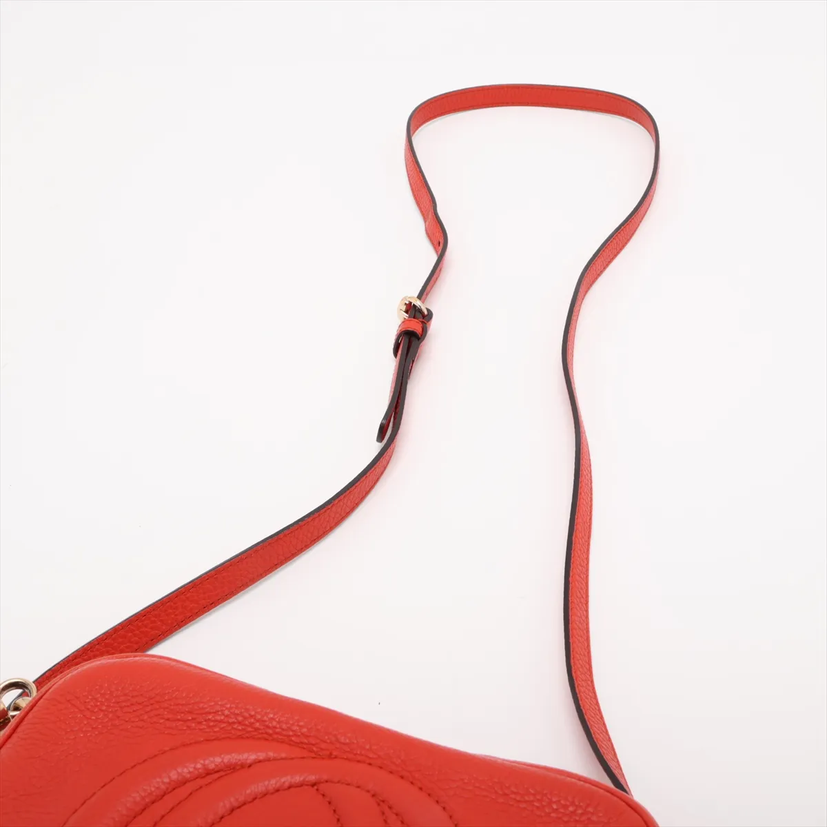 Soho Leather Shoulder Bag, Orange, 308364 — view 5