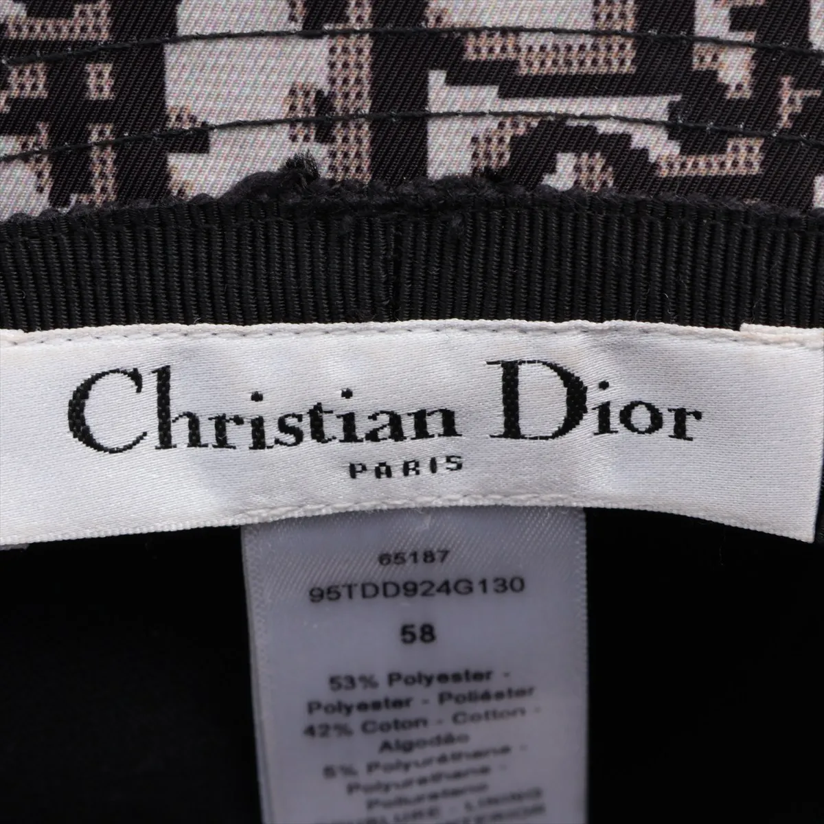 95TDD924G130 Oblique Bucket Hat 58 Polyester x Cotton Black — view 5