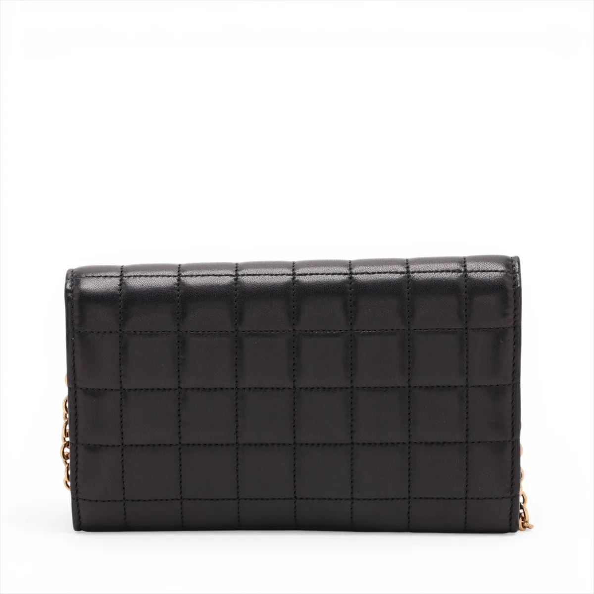 Leather Chain Wallet, Black, 738109 — view 2