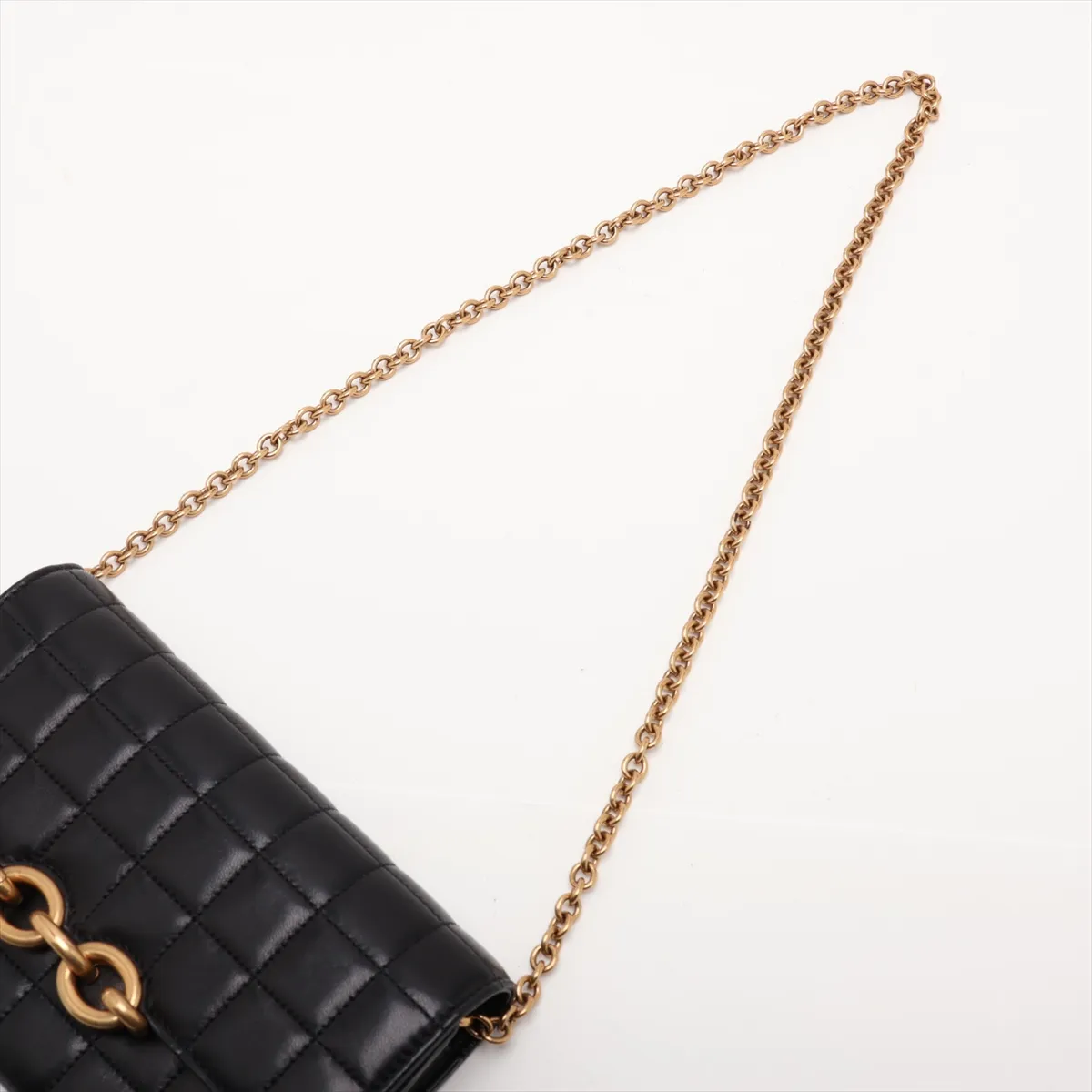 Leather Chain Wallet, Black, 738109 — view 5