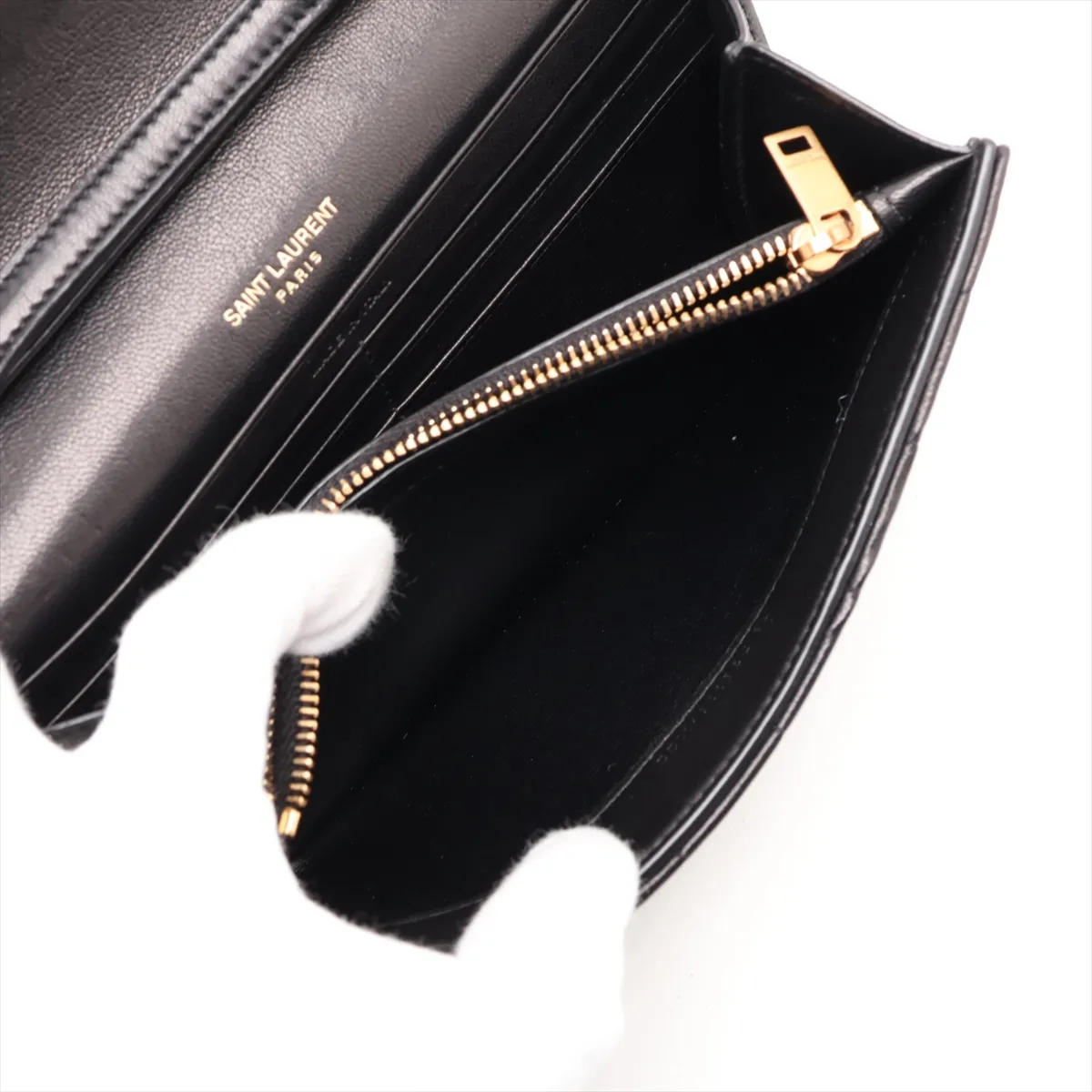 Leather Chain Wallet, Black, 738109 — view 8