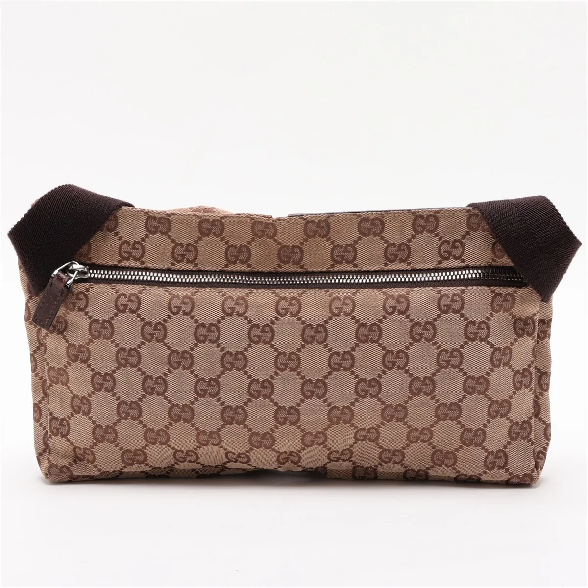 GG Canvas x Leather Waist Pouch Beige x Brown 28566 — view 2