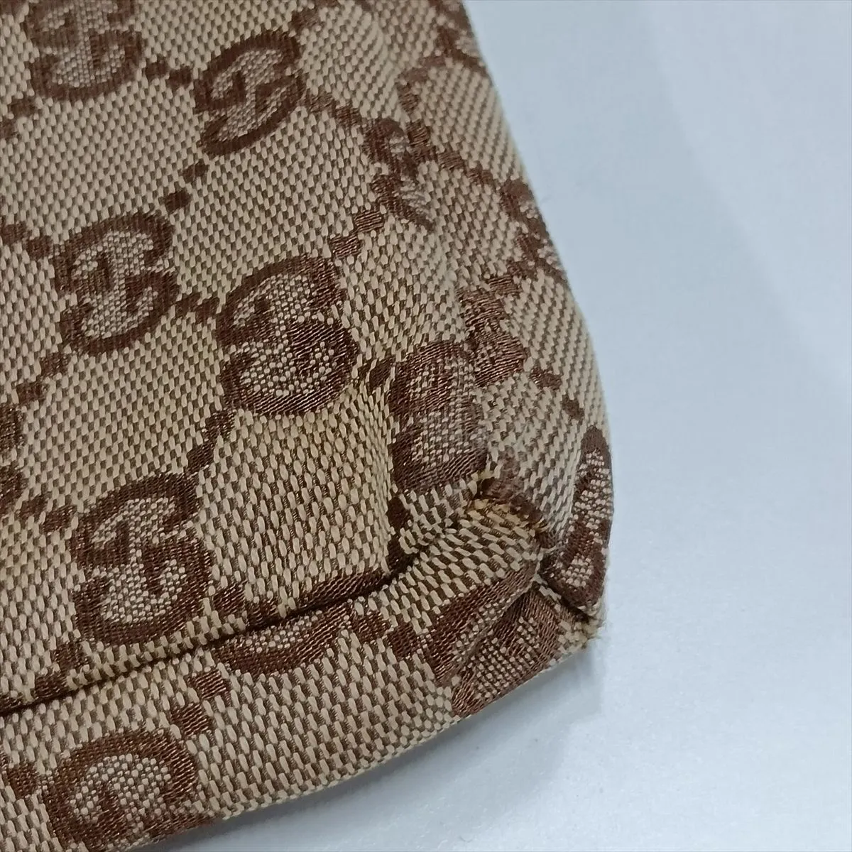 GG Canvas x Leather Waist Pouch Beige x Brown 28566 — view 15
