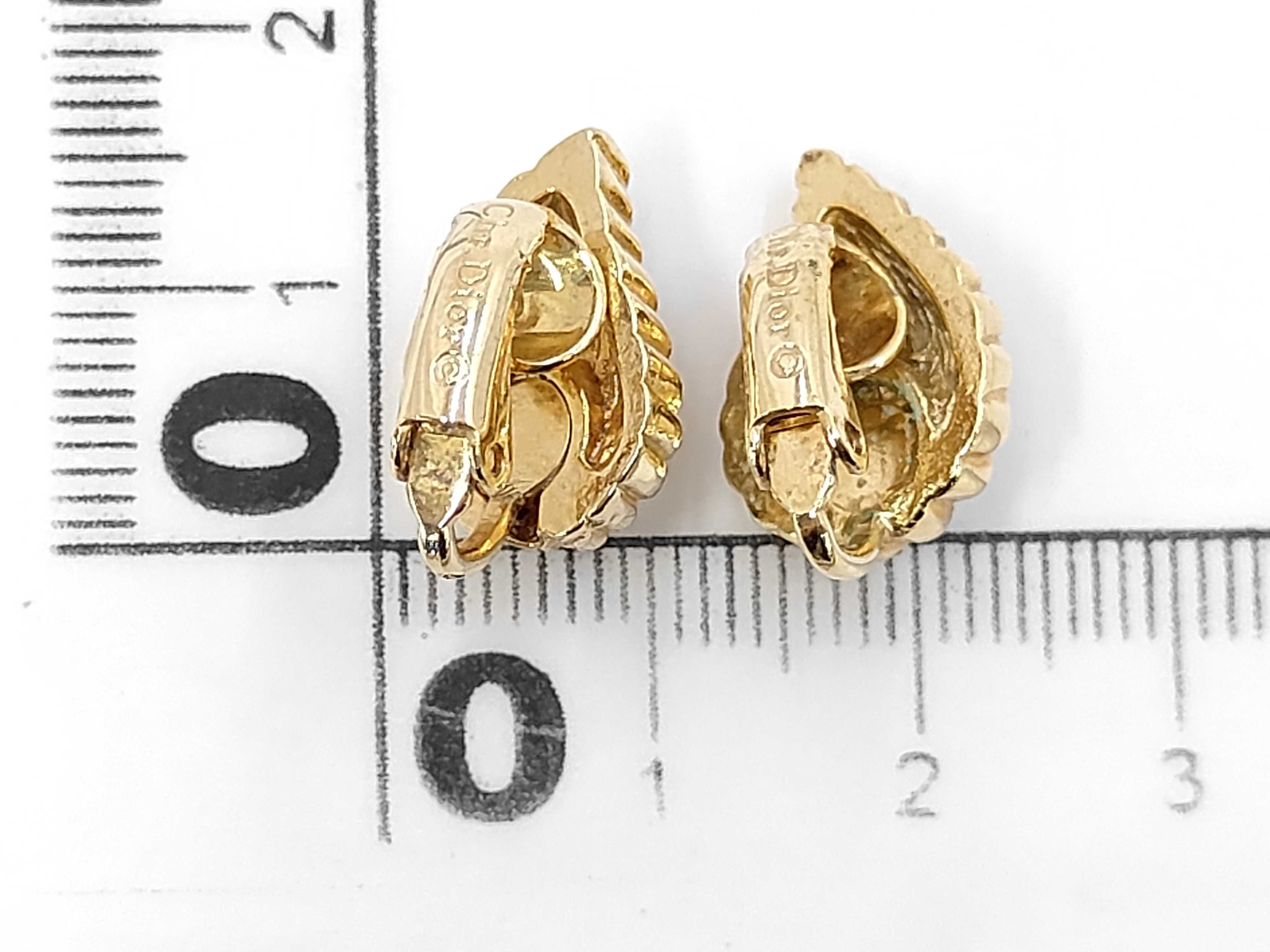 Drop Stone Gold (YG) Earrings — view 3
