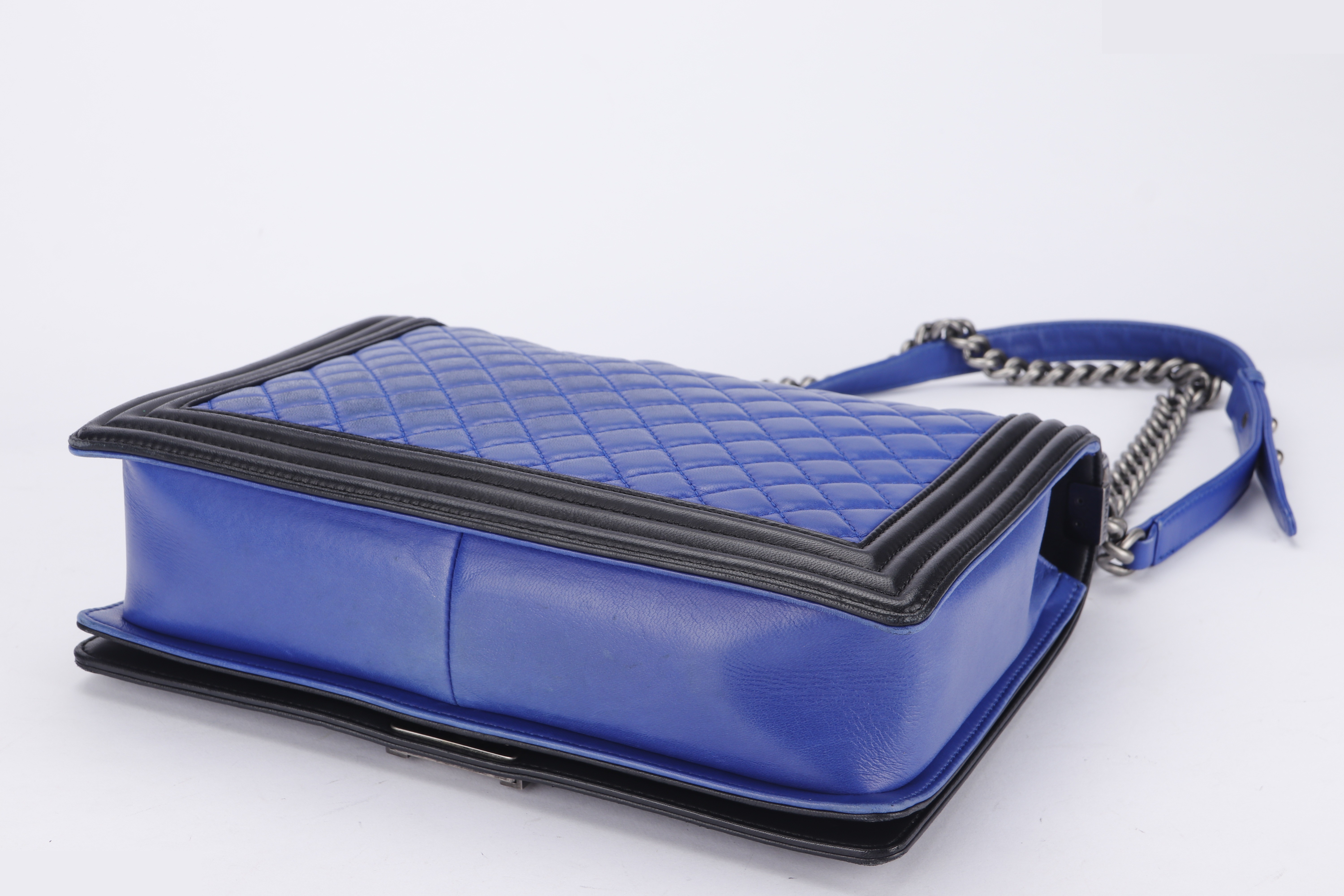 LEBOY LARGE BLUE WITH BLACK LAMBSKIN RHW — view 4