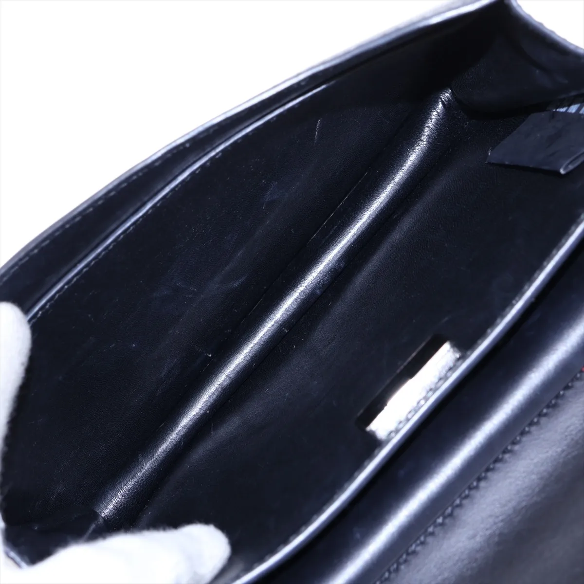 Cahier Calf Hair x Leather Shoulder Bag, Black, 1BD045 — view 7
