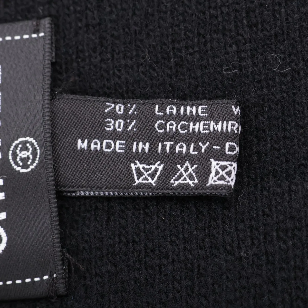 logo 20B scarf, wool x cashmere, black. — view 4