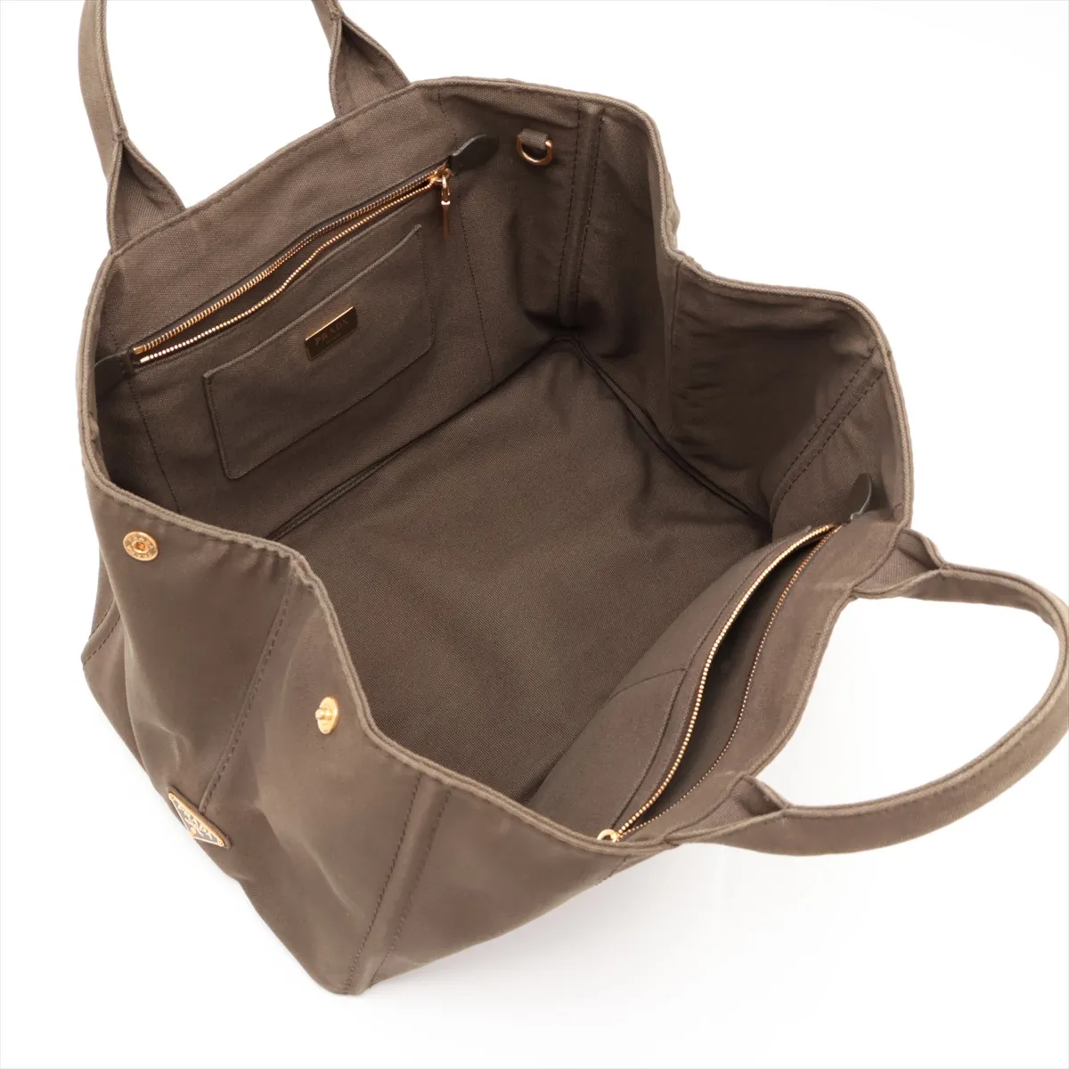 Canapa Canvas 2-Way Tote Bag, Khaki — view 8