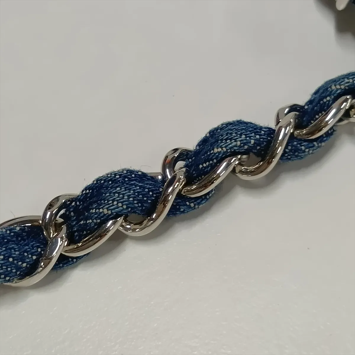 Mini Matelassé 20 Denim Single Flap Single Chain Bag, Blue, Silver Hardware, 26485286, Serial Number 26-series, A69900 — view 12