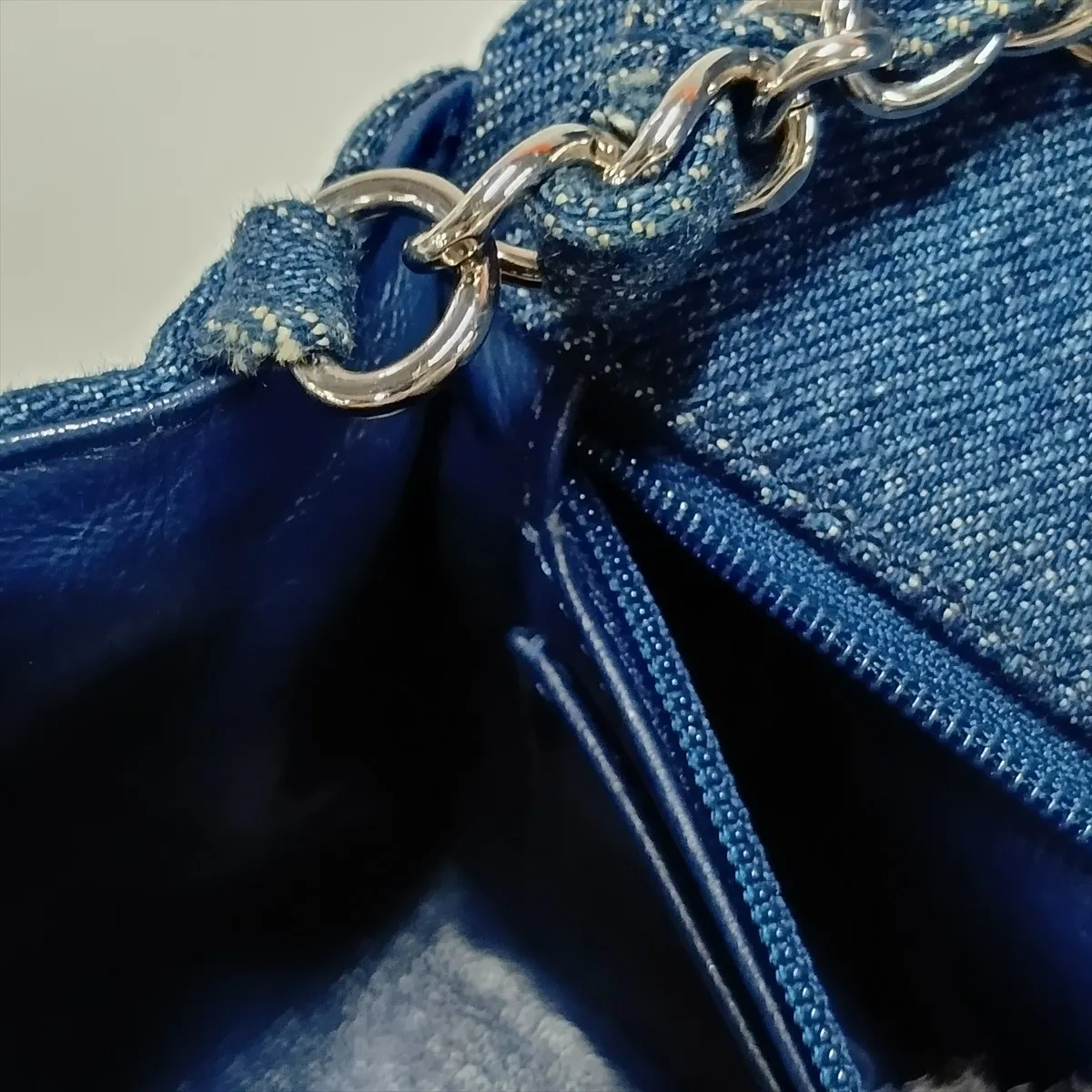 Mini Matelassé 20 Denim Single Flap Single Chain Bag, Blue, Silver Hardware, 26485286, Serial Number 26-series, A69900 — view 13