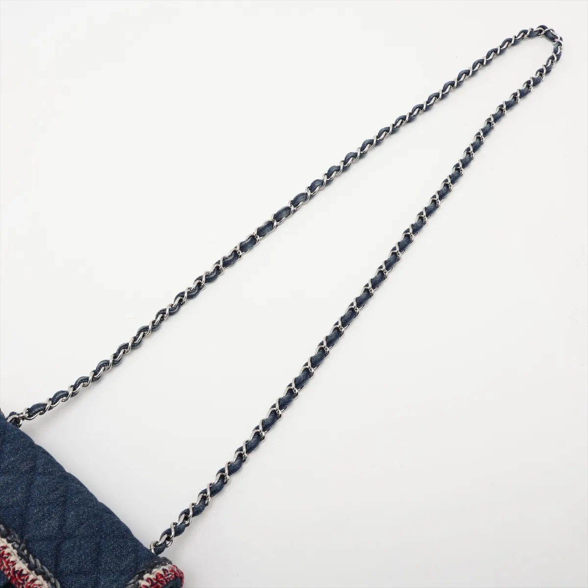 Mini Matelassé 20 Denim Single Flap Single Chain Bag, Blue, Silver Hardware, 26485286, Serial Number 26-series, A69900 — view 5