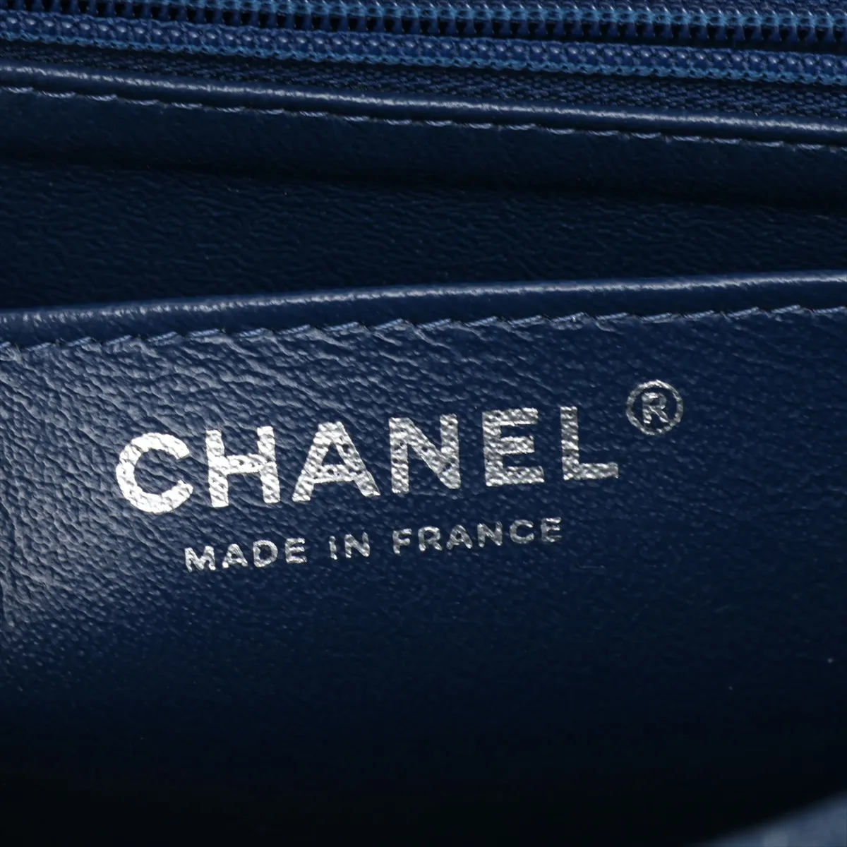 Mini Matelassé 20 Denim Single Flap Single Chain Bag, Blue, Silver Hardware, 26485286, Serial Number 26-series, A69900 — view 9