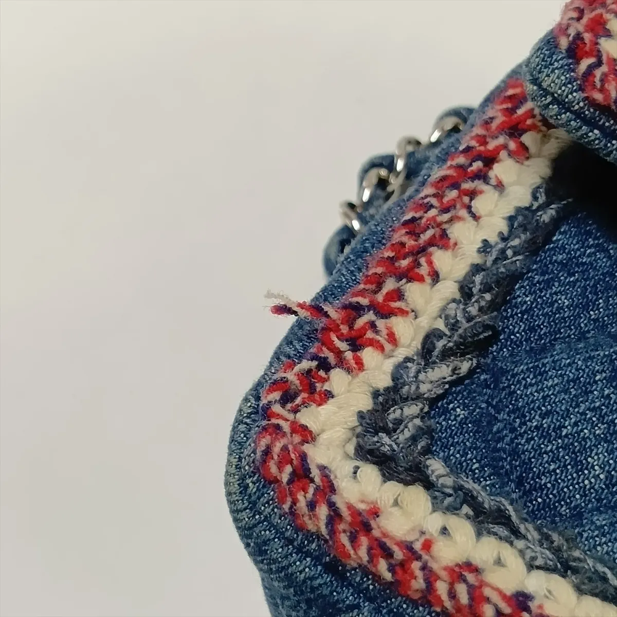 Mini Matelassé 20 Denim Single Flap Single Chain Bag, Blue, Silver Hardware, 26485286, Serial Number 26-series, A69900 — view 10